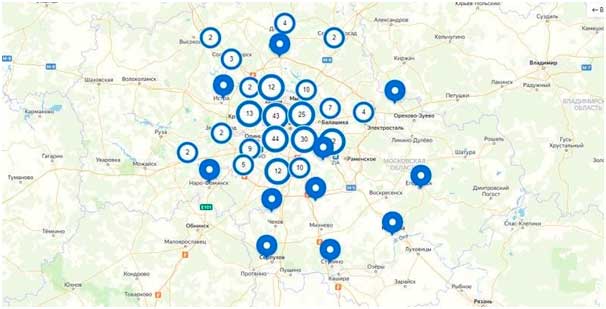 Новостройки на карте Москвы Новостройки на карте Москвы